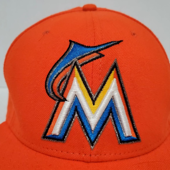 New‎ ERA 59Fifty Miami Marlins Mens Orange Size 7 3/8 Baseball Cap Fitted - Picture 5 of 13